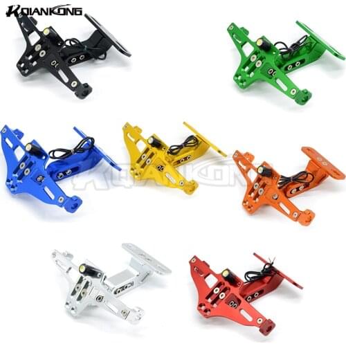 R QIANKONG License Plate Bracket Licence Plate Holder Frame Number Plate For Yamaha YZF R125 R25 R3 R6 R1 MT09 07 FZ6 T MAX XMAX