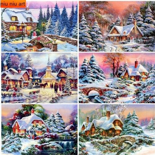 Christmas Snowman Diamond Painting Winter Diamond Embroidery Full Square House Picture Rhinestones Mosaic Home Decor