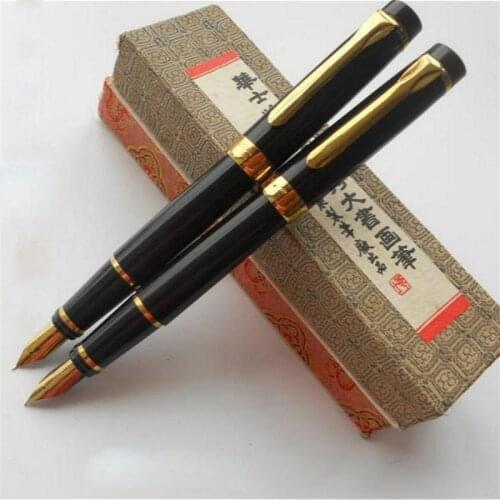 New HUASHI 90 Fountain Pen Fine Black Gold Clip Nib 0.5mm Student Office Practice Supplies Writing Pens Stationery Gift Suppily