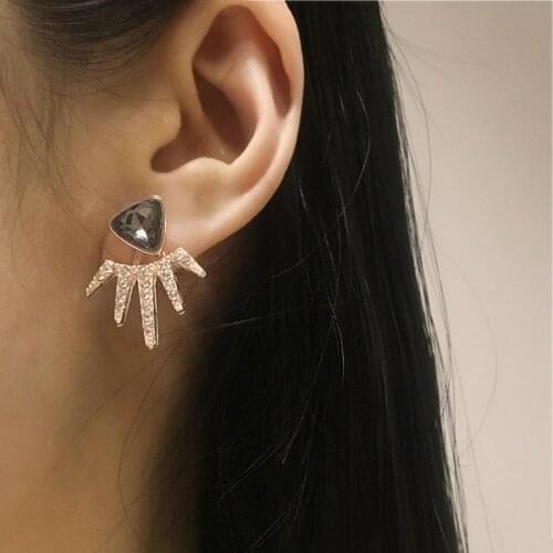 Earings Fashion Jewelry 2019 Personality Black Triangle Rhinestone Multi-angle Earrings Aretes Earrings For Women Wholesale