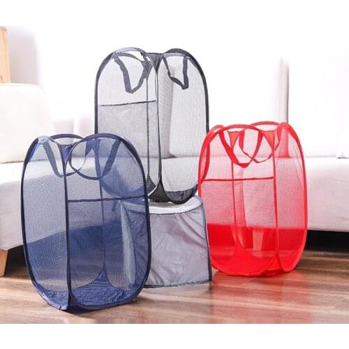 Foldable Cartoon Large Capacity Dirty Clothes Basket Household Laundry Hamper Cloth Nets Storage Organizer Bucket with Lanyard