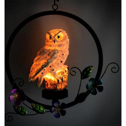 Owl Hanging Lamp Night Light Solar LED Lawn Lamp Waterproof Outdoor Courtyard Decoration Yard Garden Solar Lamp