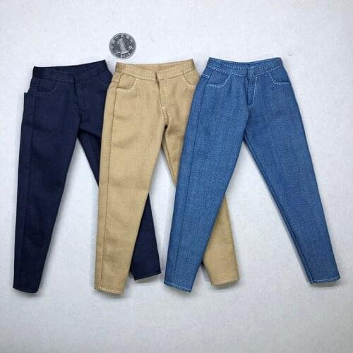In Stock 1/6 Scale Jeans Casual Trousers Cropped 9-point Pants Trousers 3 Colors Model for 12 inches Action Figure Body