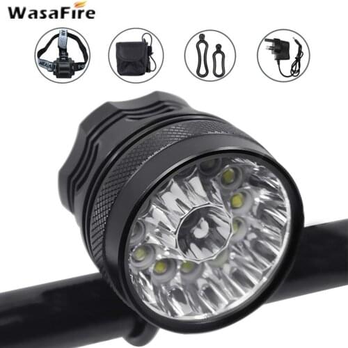 WasaFire 13x XM-L T6 LED Bicycle Light 30000lm 3 mode Bike Front Light Waterproof Cycling Head Lamp + 9600mah 18650 Battery Pack