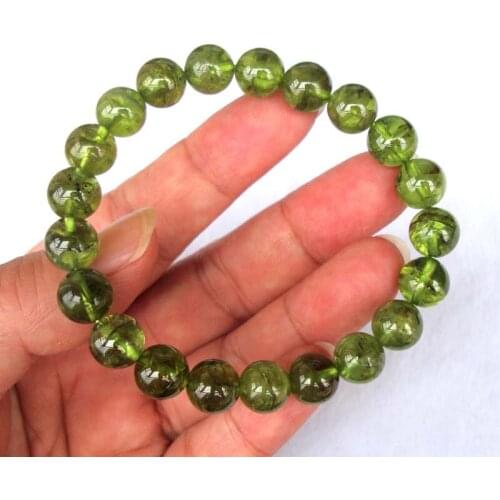 Free Shipping Natural Peridot Round 9.5mm Beads Bracelet Women Jewelry Accessories Weddings Parties Birthday Gift