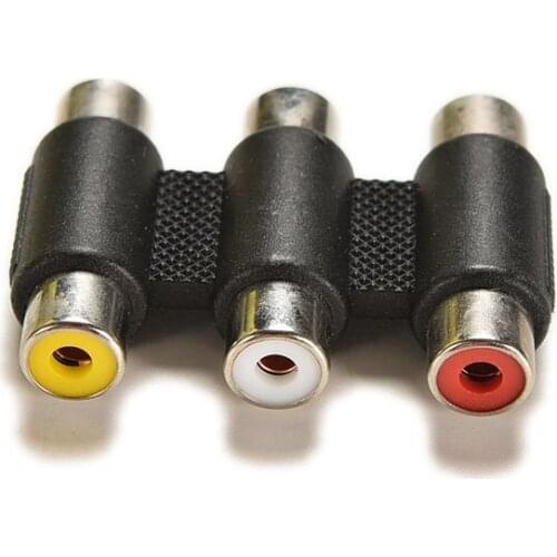 1PC Audio Video Connector 3 RCA AV Coupler Mini 3RCA Female To Female Adapter Red/White/Yellow Socket Extension Converter