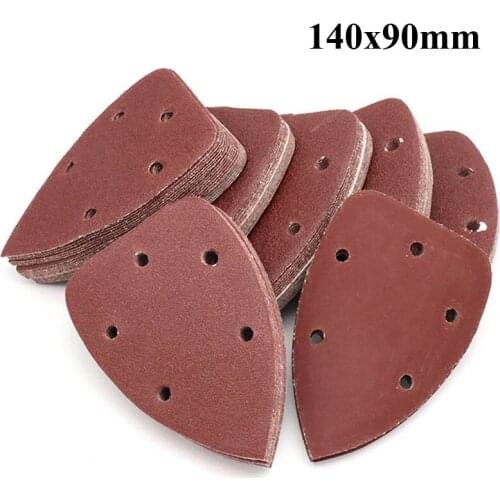10pcs 140x90mm Self-adhesive Sandpaper Triangle Sander Sand Paper Hook Loop Sandpaper Disc Abrasive Tools For Polishing 40-400