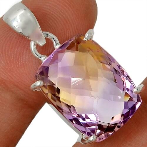 100% Genuine Ametrine Pendant 925 Sterling Silver Women Fine Jewelry gift