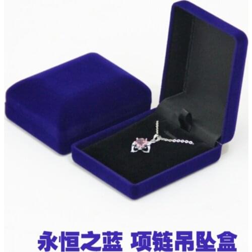 100pcs/lot Flocking Necklace Pendant Box 6x7.8x3.2cm Velvet Jewelry Boxes Wedding Jewellery Storage Packaging Cases Wholesale