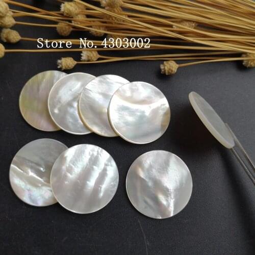 100pcs/lot 25mm Natural Round Disks Mother of Pearl shell for DIY Jewelry Double Flat Round Slice MOP mother of Pearl shell