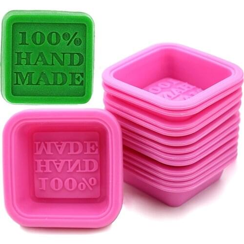 20pcs/set 100% Reusable Silicone Soap Mold DIY Square Handmade Soaps Moulds