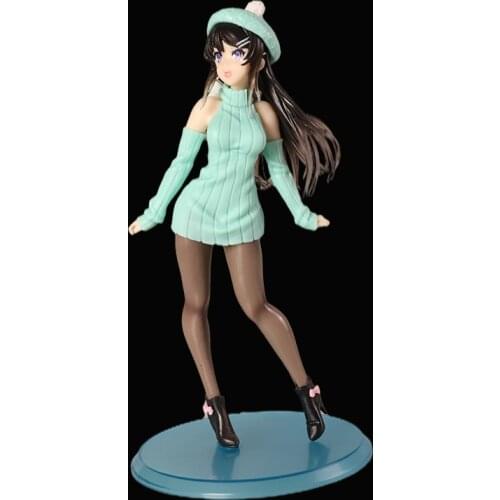 20cm Anime Sexy Girls Figure Aobuta Sakurajima Mai Knit Dress Ver. PVC Action Figure Adult Model Doll Toys Gifts