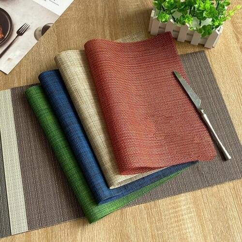 2021 European Style Woven Placemat Heat-Resistant Anti-Skid Washable PVC Table Mat Tableware Bowl Cup Coaster Home Decor