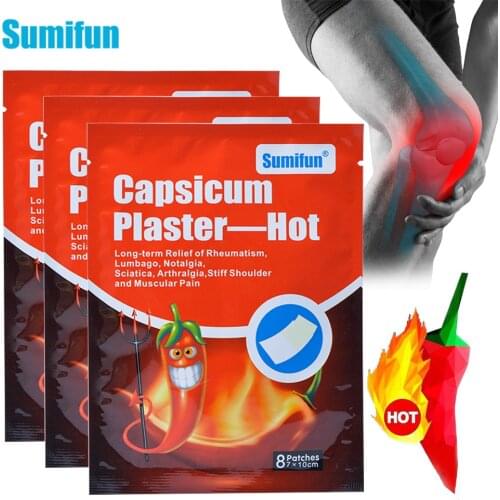 8/16Pcs Sumifun Capsicum Plaster Hot Muscle Fatigue Neck Back Sticker Shoulder Joint Pain Relief Patch Body Massager K02101