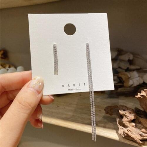 Asymmetrical Womens Earrings Long Tassel Crystal Earrings Womens Party Wedding Engagement Jewelry Gifts 2021 Trend