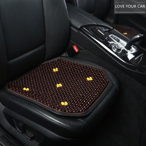 2021 new breathable summer log wood bead cushion car single-piece without backrest square cushion bead car cushion