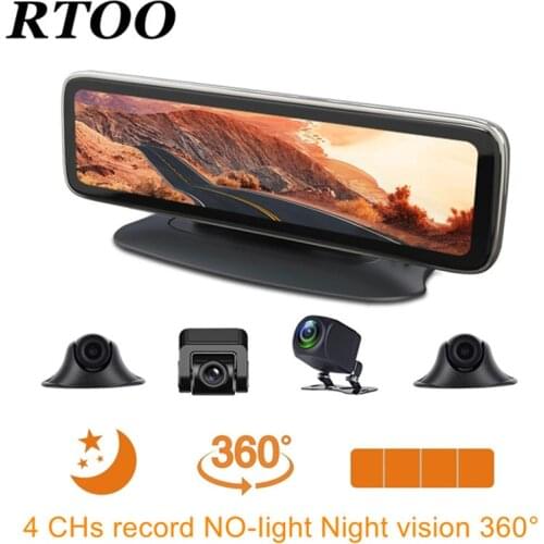 Car DVR 4 Cameras Car Dashboard Dash Camera GPS Navigation FHD 7200P Dual Lens Car Video Recorder DVR Rearview Cam