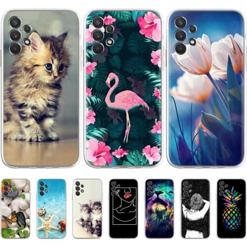For Samsung A32 Case Silicone 4G 5G A325F A326B Flamingo Soft TPU Back Cover For Samsung Galaxy A12 A21S A52 A72 A51 A71 Fundas