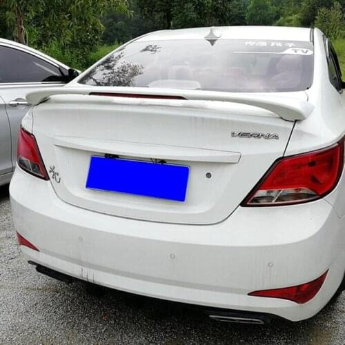 For Hyundai Verna Car Spoiler 2010-2015 ABS Material Primer Color Rear Wing Hyundai Accent Car Spoiler Tail Have A Brake Light