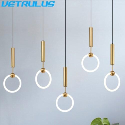 European Style Simple Pendant Light LED Modern Fashion for Restaurant Bedroom Living Room Office Bar Round