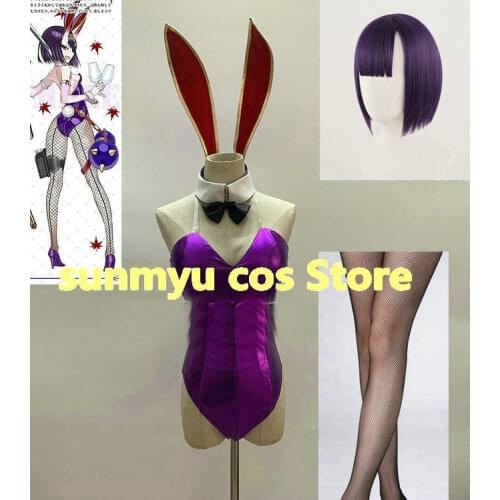 FGO Fate Grand Order Shuten douji Sexy Bunny Girl Cosplay Costume,Custom Size Halloween Wholesale