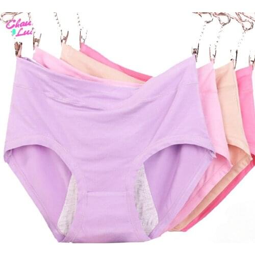 Chau Lui Physiological Pants Menstrual Women Underwear Period Panties Modal Cotton Seamless Briefs High Waist Warm Female Briefs
