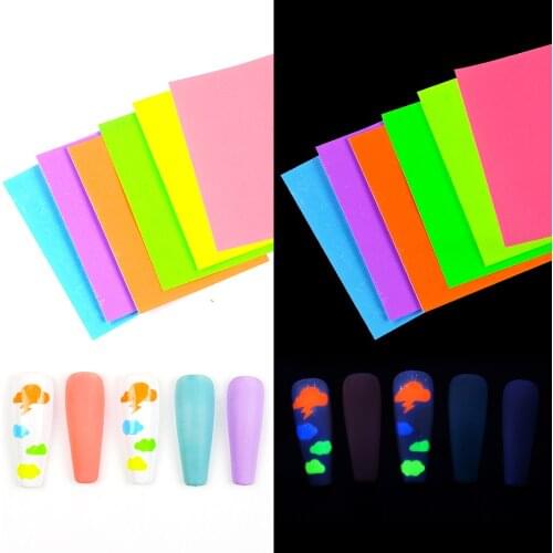 6pcs/16pcs Nail Art Holographic Nail Sticker Nail Art Cloud Digital Colorful Sticker for Nail Adhesive sticker