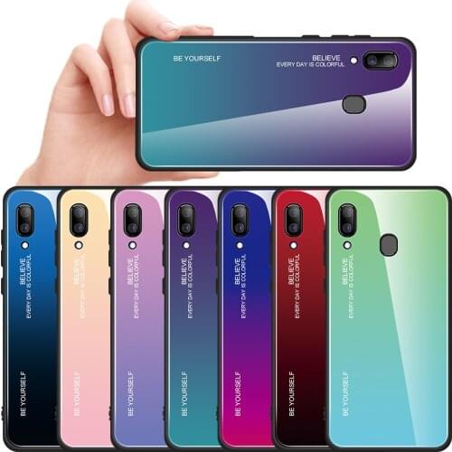 Gradient Phone Case For Samsung Galaxy A50 A70 A60 A30 A20 A10 A80 A51 A71 Tempered Glass Case Anti-scratch Shell Back Cover