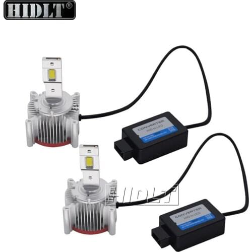 HIDLT 2PCS Error Free Canbus LED Headlight Bulbs 70W 6000K White D1S D2S D3S D4S D5S LED Headlamp Conversion Kit to HID Ballast