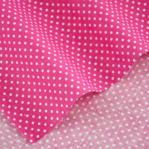 Pink Cotton Fabric Patchwork Little White Dots Style Home Texitle Decoration Clothing Scrapbooking Sewing Dolls 2016 News Dress