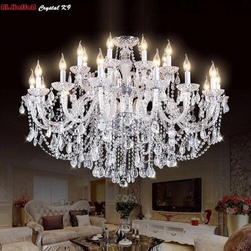 Luxury New K9 3/6/8/10/15/18 Arm Modern Crystal Lustres De Cristal Lamps Chandeliers AC110V/220V Home Decoration Lighting