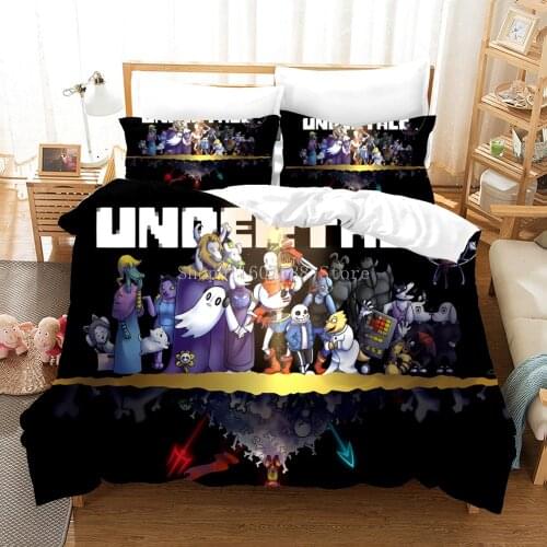 Undertale Bedding Set Kids Boys Bed Quilt Cover Bedroom Decor Bed Set Queen King Size Home Textile Cartoon Game Duvet Cover Set