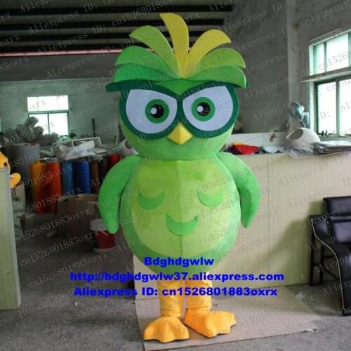 Green Owl Owlet Mascot Costume Adult Cartoon Character Outfit Suit Family Outings Showtime Stage Props zx64 Free Shipping