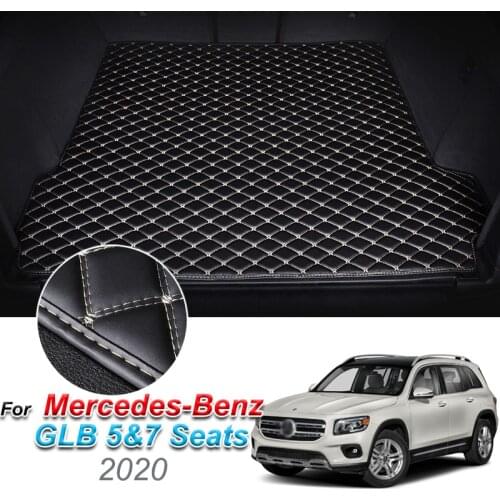 Leather Car Trunk Mat For Mercedes-Benz GLB 2020 5 7 Seats Cargo Liner Accessories Interior Boot