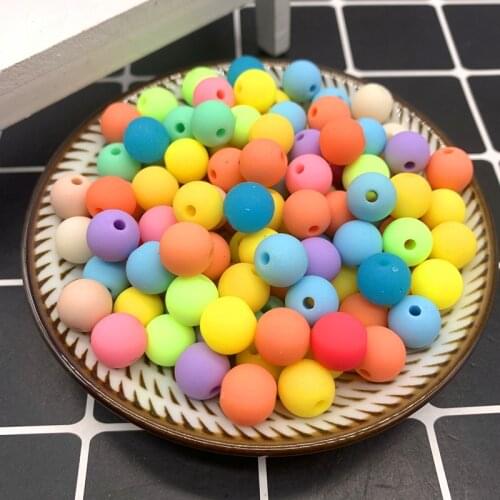 50/30Pcs 8mm 10mm Candy Color Acrylic Round Spacer Beads For DIY Jewelry Accessories Jewelry Making