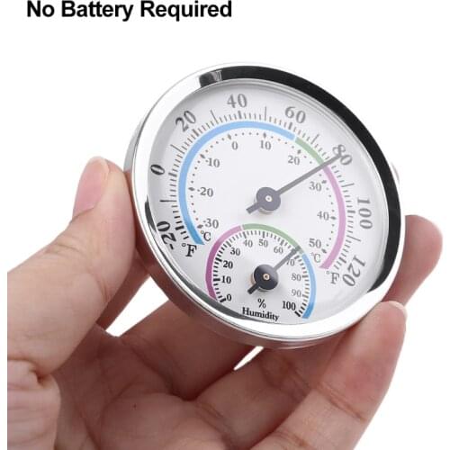 X7YF Round 2" in Diameter Thermometer 1 Pack Wireless Weather Hygrometer Car Table No Battery Required Green Humidity Monitor