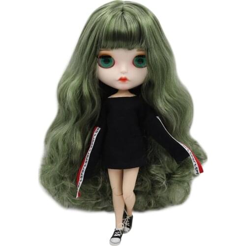 ICY DBS Blyth doll 1/6 30cm BJD nude joint body and green mixed white hair for girl gift BL8800/4299