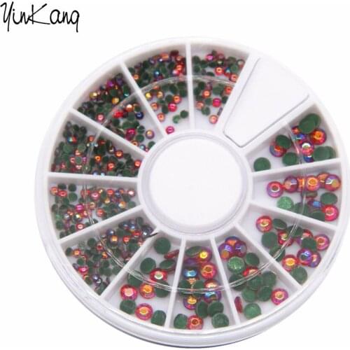 Hot 1Box Ruby color Acrylic Nail Plish Nail Decorations Tips Gems Nail Art DIY 3D Glitter Decoration Crystal Nail Art Rhinestone