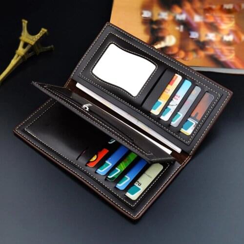 Hot Selling Men Long Wallets Purse Bag Mini PU Durable Fashion Soft For Coin Money Cards Holder
