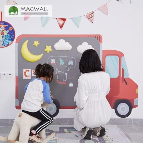 Magnetic car series special shape writing board A-F style UV printing dust free children learning board