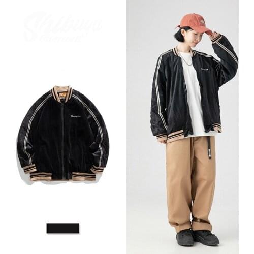 ERENEJIAN Mens Fashion Velvet Varsity Baseball Jacket Hi Street Velour Oversized Hip Hop Letterman Coat Outerwear