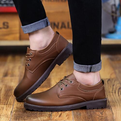 2019 new mens leather shoes spring and autumn Oxford shoes fashion casual dress shoes mens business with anti-slip