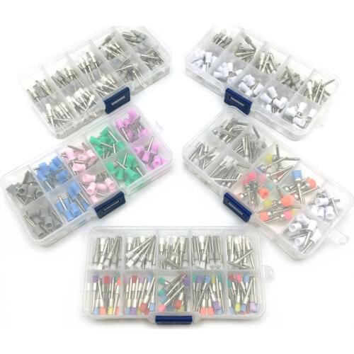 1 set Dental Polisher Tool Kit Dental Polishing Brush Polisher Prophy Rubber Cup Latch Colorful Buff Nylon Bristles Dentist Tool