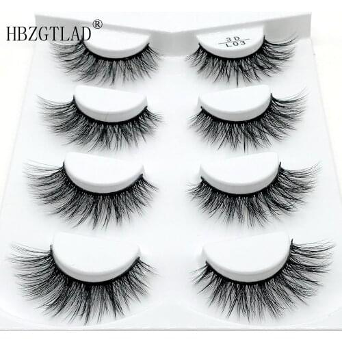 4 Pairs Natural False Eyelashes Fake Lashes Long Makeup 3d Mink Lashes Eyelash Extension Mink Eyelashes For Beauty
