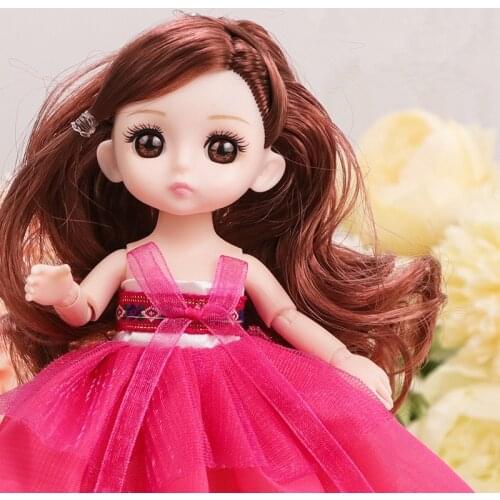 New Mini Cute 16cm Bjd Doll 13 Joint Movable 6 Inch Retro Style Dress Set Girl Toy 1/12 Best Dress Fashion Birthday Gift