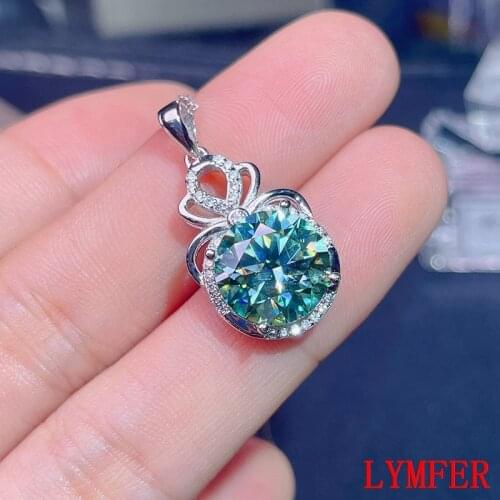 Green moissanite necklace,5 carat gemstone, 925 Sterling silver, classic design, girls Necklace
