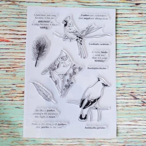 Feather birds transparent clear stamp rubber seal DIY Scrapbooking/Card Making/Kids Christmas Fun Decoration Supplies