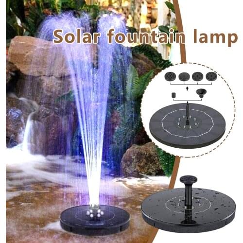 Floating Solar Fountain Garden Waterfall Fountain Pool Pond Colorful LED Lights Outdoor Bird Bath Water Pump Garden Decoration