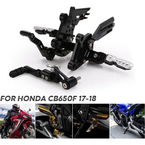 For Honda CBR650F CB65F 2014 2015 2016 2017 2018 Motorcycle CNC Aluminum Alloy Footrest Foot Rest Pegs Rear Sets Rearset Black