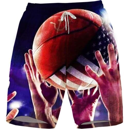 New Style Fluoresc Drawstr 3D Printed Pattern Casual Man Shorts